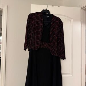 Perceptions Black and Red Midi Dress